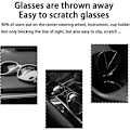 Miniatyrbild 3 av 5: Glasögonhållare för solskydd i bilar, Etui för glasögon i PU-läder för bil, Magnetisk glasögonhållare för bil, Universella biltillbehör, för bilar (Svart)