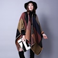 Miniatyrbild 5 av 5: Damkrage, Sjal, Tjock, Elegant, Varm, Vinter, Stor Storlek, Varm Sjal, Öppning, Imitation Cashmere, Mjuk Sjal