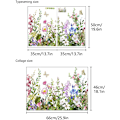 Miniatyrbilde 5 av 5: Veggklistremerke blomster, rattpakkere Veggblomster klistremerker, Friske grønne blomsterhage blader veggklistremerker, DIY kunstdekor planter for soverom