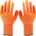 Pikkukuva 1 / 5: Liotetut ja hengittävät työkäsineet (12 paria, koko: 24cm) Vedenpitävät PVC- ja oranssit suojakäsineet, vahva tarttuvuus