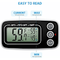 Miniatyrbild 4 av 5: 【Parti om 2】 kylskåpstermometer, digital kyl- och frysskåpstermometer med stor LCD-skärm, min/max-funktion, 3 stödmetoder, °C/°F Con