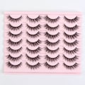 Miniatyrbild 1 av 4: Falska ögonfransar - 14 mm Faux 3D Mink Lashes Natural Look Fluffy Cat Eye Wispy Lashes Pack, 14 par