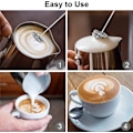 Miniatyrbilde 5 av 5: Melkeskummer Håndholdt Kaffeskummer Elektrisk Visp, USB Oppladbar Skummaskin Bobler Eggevisp for Latte Cappuccino Varm Sjokolade (USB)