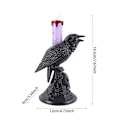 Miniatyrbild 4 av 5: Halloween LED-ljus 2-pack Retro Gotisk Kråka Design Halloween Prydnader Skalle Snidad Bas Spindeltryck Flamlösa Ljus Heminredning (Svart)