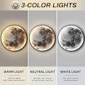 Miniatyrbillede 3 af 5: Indendørs Væglampe Moderne LED Væglampe 15W Cirkel Design 6500K Sort Soveværelse Stue 24 CM
