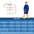 Miniatyrbilde 5 av 5: Regnfrakk med hette for barn, vanntett poncho for barn, unisex, dyremønster, unisex regnfrakk, lang jakke med klar brem og refleks