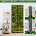 Miniatyrbillede 3 af 5: Tykkelse myggenet vindue dør 100x210cm meget tæt magnetisk net anti flue og insekt gardin med tape, magnetiske pinde, automatisk lukning