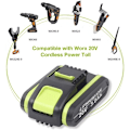 Miniatyrbillede 3 af 5: Lithiumbatteriet erstatter batteriet til WORX 20V 3AH WA3551 WG169 WA3516 3x372