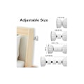 Miniatyrbillede 2 af 3: Sæt med 2 sengegærde-stoppere til væg - justerbar sengerammestabilisator teleskopisk støtte - til soveværelse, væg, seng, garderobe, 4,2-4,8 cm, hvid