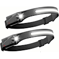 Miniatyrbild 1 av 5: 2-pack LED Pannlampor med Sensor COB XPE Kraftfulla 5 Lägen USB Uppladdningsbar Vattentät Huvudficklampa