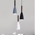 Miniatyrbilde 2 av 4: Hengende lampe, lysekrone nordisk enkel moderne kreativ makaron enkelthode taklampe (grå)