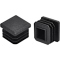 Miniatyrbild 1 av 4: Set med 20 fyrkantiga plastpluggar för 20 mm x 20 mm rör (0,79 tum) för trappräcke, ledstång, svart rör