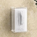 Miniatyrbillede 4 af 5: (Hvid) Vægmonteret Tissue Box Moderne Plast Tissue Box Stue Badeværelse Hjemmeindretning Grå