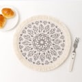 Miniatyrbilde 5 av 5: （3 stk.） Runde Boho-mønstre, Vaskbar Boho Rund Boho, Boho Bomullsstoff, Rund Boho-dekorasjon, Naturlig Bomull Daglig, Tilpasset Daglig