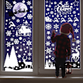 Miniatyrbild 2 av 4: 1 set fönsterdekaler jul fönsterdekorationer jul fönsterdekaler med snögubbar renar snöflingor tallar (vit älg ceder)