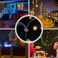 Miniatyrbilde 4 av 4: 100 stk. Lyslenkeklips og Lysgardin Kroker Holder og Fest - Julerennekroker