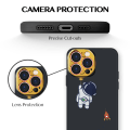 Miniatyrbillede 4 af 4: Astronaut-etui til iPhone 14 Pro Max, sødt rummandsmønster (sort)