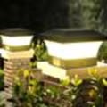 Miniatyrbilde 4 av 4: Vanntett LED solcelle stolpe lys for utendørs hagestolpe for 10x10cm trestolpe, terrasse, gjerde (1 stk)