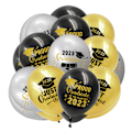 Miniatyrbilde 5 av 5: Bannere og ballonger til graduering, gradueringsbanner, sorte og gullfargede latexballonger til graduering for videregående skole og universitetsgraduering