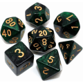 Miniatyrbild 1 av 5: Flersidig DND Tärningssats Glittertärningar för Dungeons and Dragons RPG Gröna Blandade Svarta Nebulafärgade Tärningar
