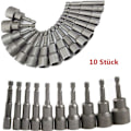 Miniatyrbilde 4 av 4: 10 x Magnetisk sokkel for skrutrekker, bitadapter, firkantet sekskant chuck 6-19mm 1/4” muttertrekker bor