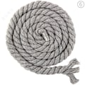 Pikkukuva 1 / 5: Puuvillaköysi punottu 3 säikeestä, 8 mm x 20 metriä, käsintehtyyn neulontaan (06 harmaa)
