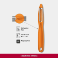 Miniatyrbilde 3 av 4: Universal Peeler med Pendelblad, Takket Blad, Dobbelt Egget, Rustfritt Stål, Tåler Oppvaskmaskin