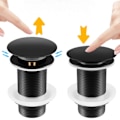 Miniatyrbilde 1 av 5: Sort vaskepropp uten overløp, Universell sort pop-up vaskepropp, Avløpspropp uten overløp, Automatisk pop-up propp