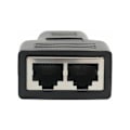 Pikkukuva 3 / 4: RJ45 Jakaja 1-2 naarasporttia, Internet-laajennusverkkoliitin, tukee Cat5e Cat6e Cat7 Cat5e Cat5e Cat7, musta