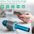 Miniatyrbild 3 av 5: Barn Karaoke Trådlös Bluetooth Mikrofon (Blå), 5 i 1 Bärbar Handhållen Högtalare Spelare Recorder, Justerbar Blandning FM-radio, Lämplig för Barn Vuxna