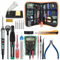 Miniatyrbild 1 av 5: Elektrisk Lödkolv Kit med Digital Display 90W Set med 18 delar Justerbar Temperatur 100¡æ till 480¡æ Med Multimeter