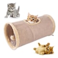 Miniatyrbild 1 av 3: Hopfällbar kattunnel, katt lektunnel, slitstark mocka lektunnel med khakifärgad boll