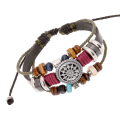 Miniatyrbilde 1 av 5: (Noir) Personlig justerbart armbånd i kuskinn, vintage design, julegave, feriegave eller bursdagsgave, elegant perlearmbånd i skinn