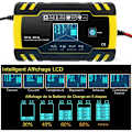 Miniatyrbillede 2 af 5: 12V/24V 8A Smart Batterioplader, 3-Trins Batterioplader, Automatisk Vedligeholder & Reparationsfunktion til Bil, Motorcykel, Lastbil, AGM, Gel, Våd, SLA (6-150AH)