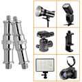 Miniatyrbild 3 av 5: Set med 2 adaptrar för 3/8\" lampstativ till 1/4\" gängad adapter för mikrofonstativ på kamerastativ