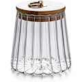 Miniatyrbilde 1 av 5: Glass Kaffe Nøtter Lufttett Oppbevaringsboks Petal Dekorativ Beholder med Bambuslokk Lettgrep Metallhåndtak 700ml (23oz)