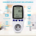 Miniatyrbild 3 av 5: Digital energimätare Pris, Energiförbrukning med 7 lägen och LCD-display, Elförbrukning Pris Energiovervakning för stora elektriska apparater