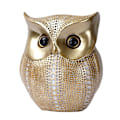 Miniatyrbillede 1 af 4: Ugle Statue Ornament Statue Ornament Dyr Guld Udsmykket Harpiks Statue