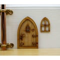 Miniatyrbild 4 av 5: Lantgård, 3D-saga dörrhantverk set, dockhustillbehör sagohus i trä