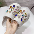 Miniatyrbilde 3 av 5: 28 stykker skotilbehør Sjarmerende glitrende krystalldiamant kvinnesko Sjarmerende perle smykker Sjarmerende armbåndstilbehør Fest favoriserte C