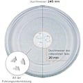 Miniatyrbillede 4 af 5: Mikrobølgeovn drejeskive 24,5 cm Mikrobølgeovn drejeskive 245 mm Drejeskive udskiftningsplade Glasplade Glas drejeskive til mikrobølgeovne