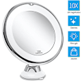 Miniatyrbild 5 av 5: 10x Förstorande Smink Spegel Med Ljus, Iave Smart Switch, Iave 360 Grader