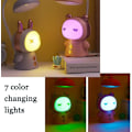 Miniatyrbillede 3 af 5: Dukke tegneserie led skrivebordslampe sjov og sød studie foldbar øjenbeskyttelse studerende børn læsning natlys seng gradient farve (gul)