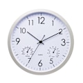 Miniatyrbild 1 av 5: Ultra tyst radiostyrd väggklocka - 12 tums inomhus termometer hygrometer väggklocka
