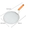 Miniatyrbillede 3 af 5: 25,5 cm Rund Pizzaspade i Rustfrit Stål med Træhåndtag til Bagning af Pizza, Brød, Kager og Småkager