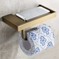 Miniatyrbillede 5 af 5: WC-papirholder i antik stil med kvalitetsmessing opbevaringsplads, ideel til smartphone, multifunktionel til badeværelse med et smukt design.