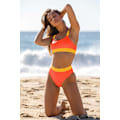 Miniatyrbillede 1 af 4: Højtaljet Bikini Sæt Colorblock Badetøj S