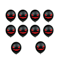 Pikkukuva 1 / 4: 20 kpl pitkäkestoinen Halloween-ilmapallosetti Musta Halloween (Ghost Faces)