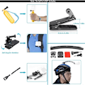 Pikkukuva 4 / 4: 50-in-1 toimintakameran lisävarustepaketti, yhteensopiva GoPro Hero 9 8 Max 7 6 5 4 Black GoPro 2018 Session Fusion Silver White Insta360 DJI AKASO APE
