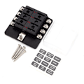 Miniatyrbillede 2 af 5: 8-vejs sikringsboks, sikringsblokke med LED-indikator, 10 sikringer, 10 bilkonnektorklemmer, båd, campingvogn, 12 V lastbil, 24 V